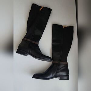 🌸Michael Kors Leather Tall boots Black/Brown Size 7.5